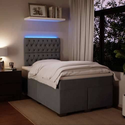 Box spring krevet s madracem tamnosivi 120 x 200 cm baršunasti - Tamno siva 120 x 200 cm Dizajn s gumbima Cijena