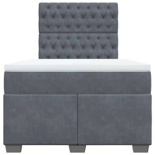 Box spring krevet s madracem tamnosivi 120 x 200 cm baršunasti - Tamno siva 120 x 200 cm Dizajn s gumbima Cijena