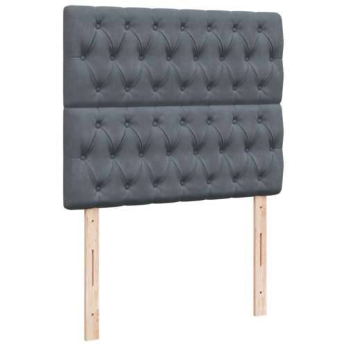 Box spring krevet s madracem tamnosivi 120 x 200 cm baršunasti - Tamno siva 120 x 200 cm Dizajn s gumbima Cijena