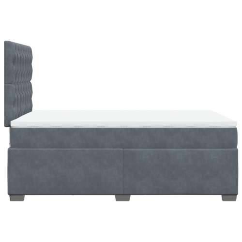 Box spring krevet s madracem tamnosivi 120 x 200 cm baršunasti - Tamno siva 120 x 200 cm Dizajn s gumbima Cijena