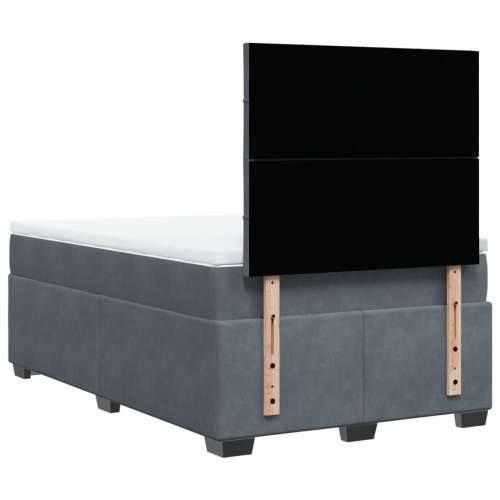 Box spring krevet s madracem tamnosivi 120 x 200 cm baršunasti - Tamno siva 120 x 200 cm Dizajn s gumbima Cijena
