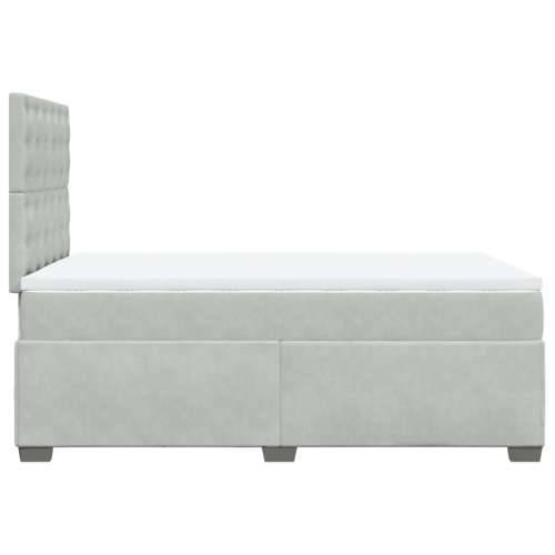 Box spring krevet s madracem svjetlosivi 120x200 cm baršunasti Svjetlosiva 120 x 200 cm gumbi Cijena