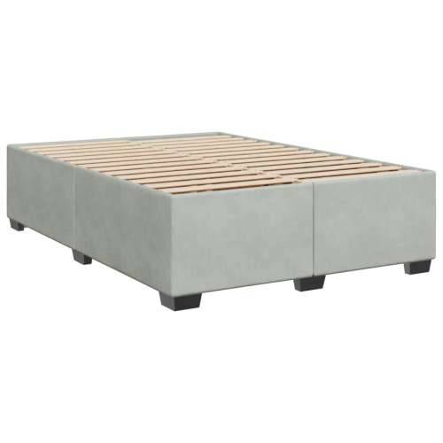 Krevet s oprugama i madracem svjetlosivi 140x190 cm baršunasti - Svjetlosiva 140 x 190 cm Blok s kvadratima Cijena