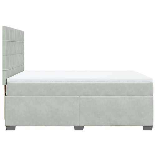Krevet s oprugama i madracem svjetlosivi 140x190 cm baršunasti - Svjetlosiva 140 x 190 cm Blok s kvadratima Cijena