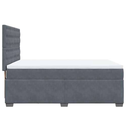 Krevet s oprugama i madracem tamnosivi 140x190 cm baršunasti - Tamno siva 140 x 190 cm gumbi Cijena