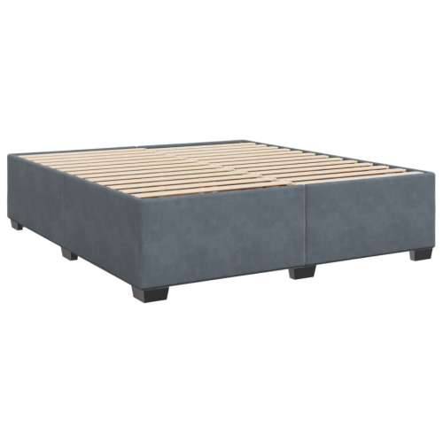 Krevet s oprugama i madracem tamnosivi 200x200 cm baršunasti - Tamno siva 200 x 200 cm Blok s kvadratima Cijena