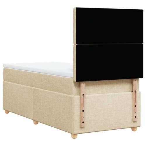 Okvir kreveta s oprugama i madrac krem 80x200 cm od tkanine - Krema 80 x 200 cm gumbi Cijena