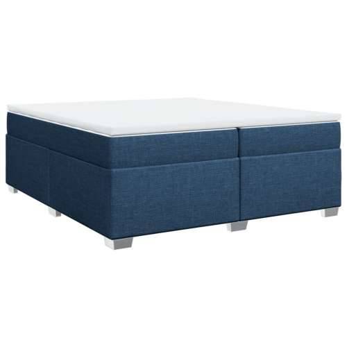 Krevet s oprugama i madracem plavi 200 x 200 cm od tkanine Plava 200 x 200 cm Cijena