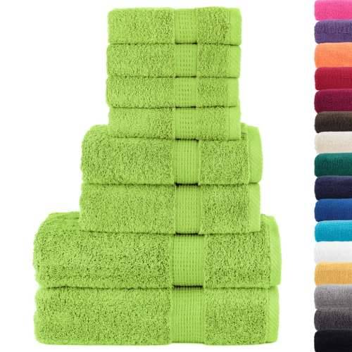 8-dijelni vrhunski set ručnika SOLUND zelena boja jabuke 600gsm - Jabukova zelena 1 Cijena