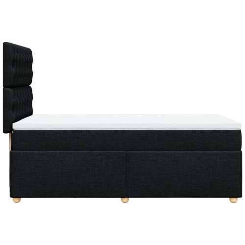 Krevet s oprugama i madracem crni 100 x 200 cm od tkanine Crna 100 x 200 cm Dizajn s gumbima Cijena