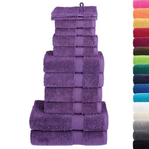 12-dijelni vrhunski set ručnika SOLUND ljubičasti 600 gsm - Ljubičasta 1 Cijena