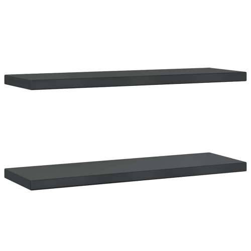 Zidne police 2 kom 75x23,5x3 cm crne nehrđajući čelik - Crna 75 x 23.5 x 3 cm 1 Cijena
