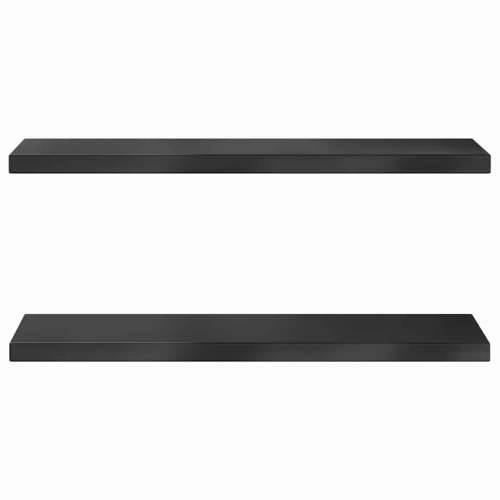 Zidne police 2 kom 75x23,5x3 cm crne nehrđajući čelik - Crna 75 x 23.5 x 3 cm 1 Cijena