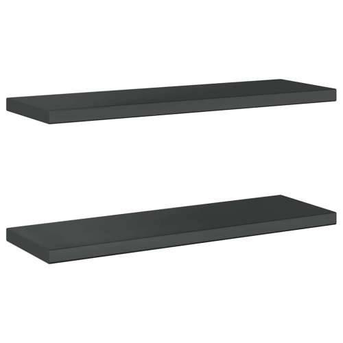 Zidne police 2 kom 75x23,5x3 cm crne nehrđajući čelik - Crna 75 x 23.5 x 3 cm 1 Cijena