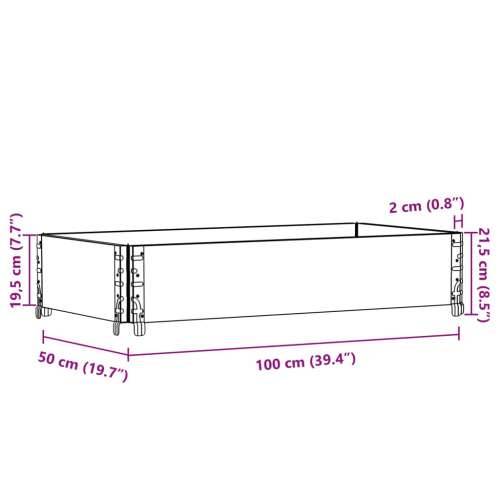 Vrtna sadilica crna 100x50 cm od masivne borovine - Crna 100 x 50 x 21.5 cm 1 Cijena