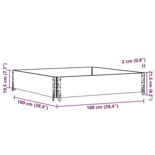 Vrtna sadilica siva 100x100 cm od masivne borovine - Siva 100 x 100 x 21.5 cm 1 Cijena