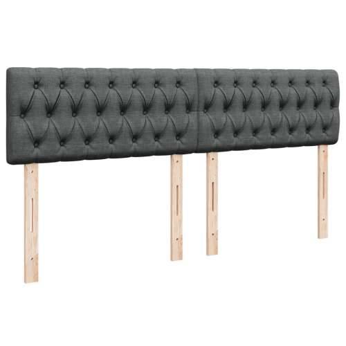 Krevet s oprugama i madracem tamnosivi 200 x 200 cm od tkanine Tamno siva 200 x 200 cm Dizajn s gumbima Cijena