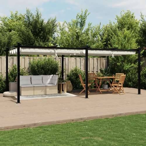 Vrtna sjenica s pomičnim krovom 3 x 6 m krem aluminijska - Krema 1 Cijena