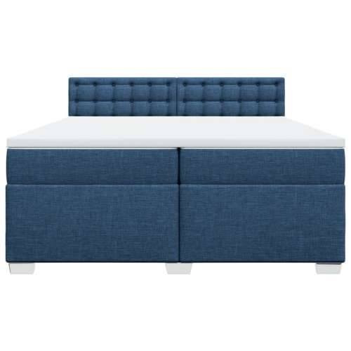 Krevet s oprugama i madracem plavi 200 x 200 cm od tkanine Plava 200 x 200 cm gumbi Cijena