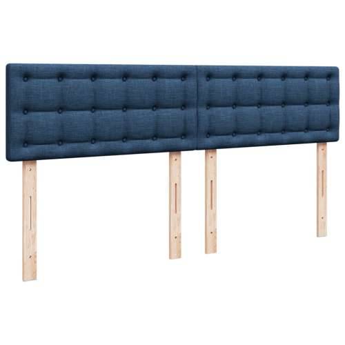 Krevet s oprugama i madracem plavi 200 x 200 cm od tkanine Plava 200 x 200 cm gumbi Cijena