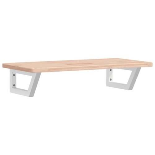 Zidna polica za Lavabo - Umivaonik od čelika i masivne hrastovine - Smeđa i bijela 80 x 40 x 2.5 cm 1 Trapez Cijena