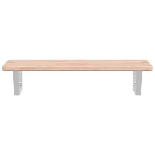 Zidna polica za Lavabo - Umivaonik od čelika i masivne hrastovine - Smeđa i bijela 80 x 40 x 2.5 cm 1 Trapez Cijena