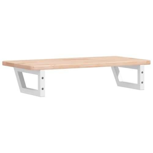 Zidna polica za Lavabo - Umivaonik od čelika i masivne hrastovine - Smeđa i bijela 80 x 40 x 2.5 cm 1 Trapez Cijena