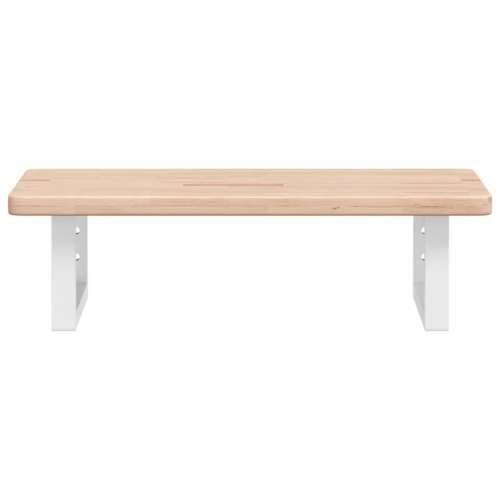 Zidna polica za Lavabo - Umivaonik od čelika i masivne hrastovine - Smeđa i bijela 60 x 40 x 2.5 cm 1 Pravokutno Cijena