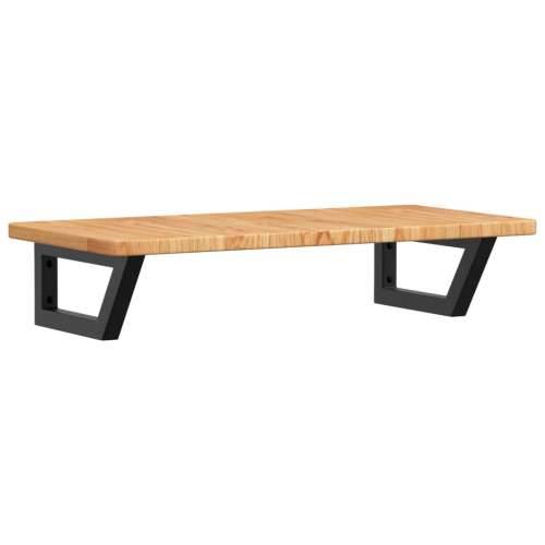 Zidna polica za Lavabo - Umivaonik od čelika i masivne hrastovine - svijetlo smeđa i crna 80 x 40 x 2.5 cm 1 Trapez Cijena