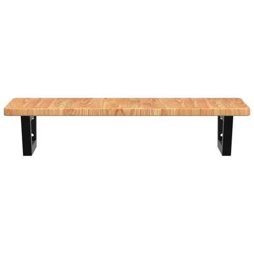 Zidna polica za Lavabo - Umivaonik od čelika i masivne hrastovine - svijetlo smeđa i crna 80 x 40 x 2.5 cm 1 Trapez Cijena