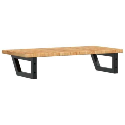 Zidna polica za Lavabo - Umivaonik od čelika i masivne hrastovine - svijetlo smeđa i crna 80 x 40 x 2.5 cm 1 Trapez Cijena