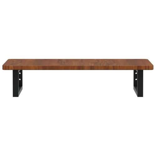 Zidna polica za Lavabo - Umivaonik od čelika i masivne hrastovine - tamno smeđa i crna 80 x 40 x 2.5 cm 1 Pravokutno Cijena