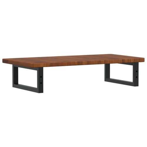 Zidna polica za Lavabo - Umivaonik od čelika i masivne hrastovine - tamno smeđa i crna 80 x 40 x 2.5 cm 1 Pravokutno Cijena