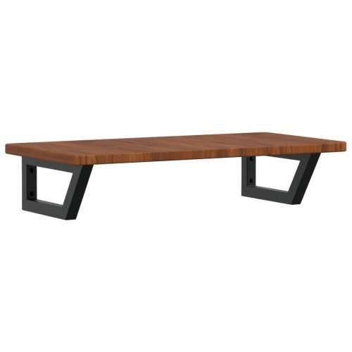 Zidna polica za Lavabo - Umivaonik od čelika i masivne hrastovine - tamno smeđa i crna 80 x 40 x 2.5 cm 1 Trapez Cijena