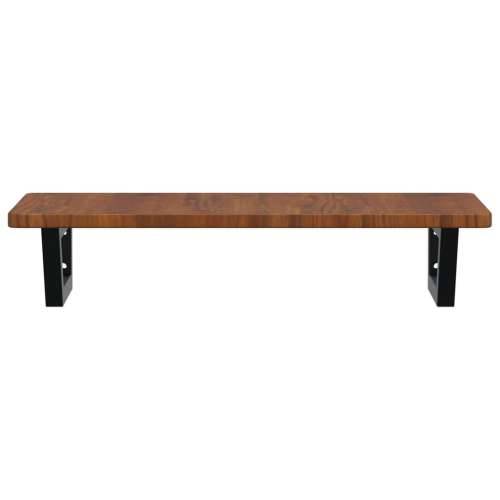 Zidna polica za Lavabo - Umivaonik od čelika i masivne hrastovine - tamno smeđa i crna 80 x 40 x 2.5 cm 1 Trapez Cijena
