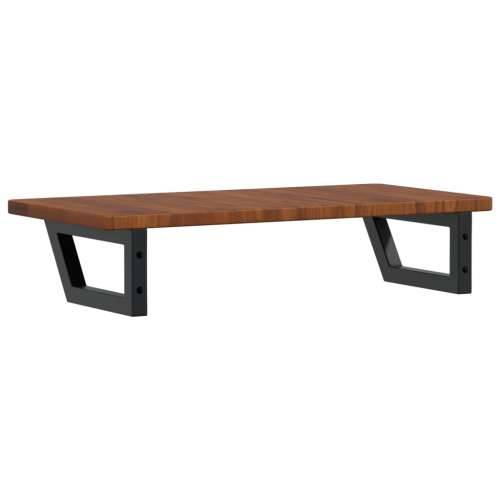 Zidna polica za Lavabo - Umivaonik od čelika i masivne hrastovine - tamno smeđa i crna 80 x 40 x 2.5 cm 1 Trapez Cijena