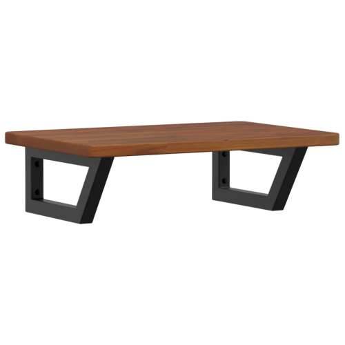 Zidna polica za Lavabo - Umivaonik od čelika i masivne hrastovine - tamno smeđa i crna 60 x 40 x 2.5 cm 1 Trapez Cijena