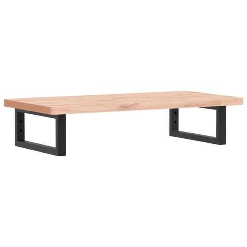 Zidna polica za Lavabo - Umivaonik od čelika i masivne bukovine - Smeđa i crna 80 x 40 x 2.5 cm 1 Pravokutno Cijena