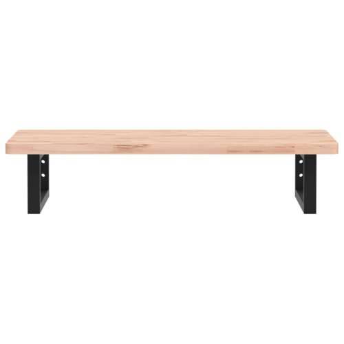 Zidna polica za Lavabo - Umivaonik od čelika i masivne bukovine - Smeđa i crna 80 x 40 x 2.5 cm 1 Pravokutno Cijena