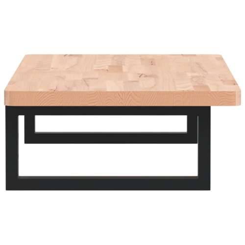 Zidna polica za Lavabo - Umivaonik od čelika i masivne bukovine - Smeđa i crna 80 x 40 x 2.5 cm 1 Pravokutno Cijena