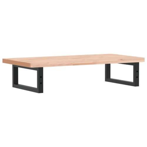 Zidna polica za Lavabo - Umivaonik od čelika i masivne bukovine - Smeđa i crna 80 x 40 x 2.5 cm 1 Pravokutno Cijena