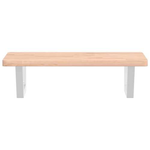 Zidna polica za Lavabo - Umivaonik od čelika i masivne bukovine - Smeđa i bijela 60 x 40 x 2.5 cm 1 Trapez Cijena