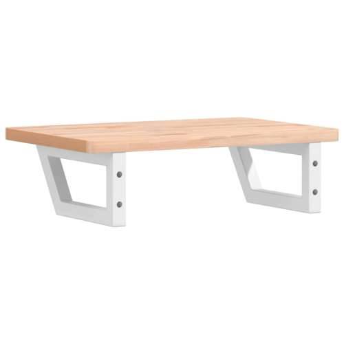 Zidna polica za Lavabo - Umivaonik od čelika i masivne bukovine - Smeđa i bijela 60 x 40 x 2.5 cm 1 Trapez Cijena