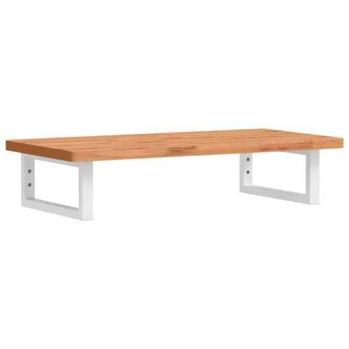 Zidna polica za Lavabo - Umivaonik od čelika i masivne bukovine - tamno smeđe i bijele boje 80 x 40 x 2.5 cm 1 Pravokutno Cijena