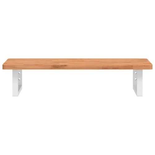 Zidna polica za Lavabo - Umivaonik od čelika i masivne bukovine - tamno smeđe i bijele boje 80 x 40 x 2.5 cm 1 Pravokutno Cijena