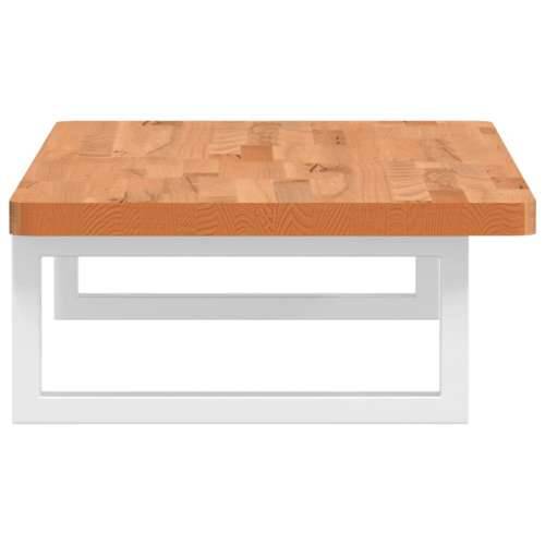 Zidna polica za Lavabo - Umivaonik od čelika i masivne bukovine - tamno smeđe i bijele boje 80 x 40 x 2.5 cm 1 Pravokutno Cijena