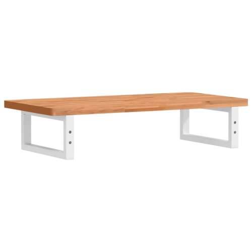 Zidna polica za Lavabo - Umivaonik od čelika i masivne bukovine - tamno smeđe i bijele boje 80 x 40 x 2.5 cm 1 Pravokutno Cijena