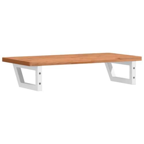 Zidna polica za Lavabo - Umivaonik od čelika i masivne bukovine - tamno smeđe i bijele boje 80 x 40 x 2.5 cm 1 Trapez Cijena