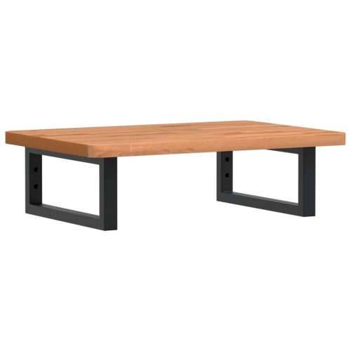 Zidna polica za Lavabo - Umivaonik od čelika i masivne bukovine - tamno smeđe i bijele boje 60 x 40 x 2.5 cm 1 Trapez Cijena