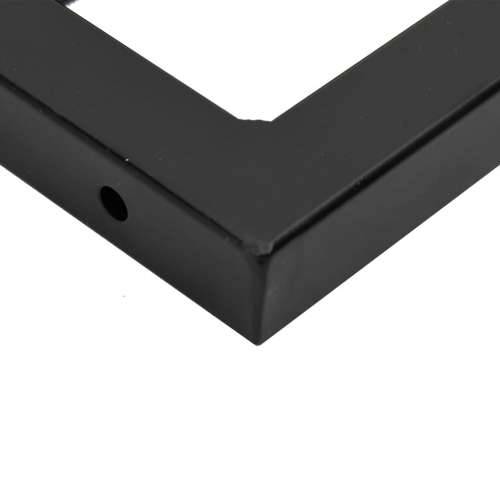 Zidna polica za Lavabo - Umivaonik od čelika i masivne hrastovine Smeđa i crna 100 x 50 x 2.5 cm 1 Trapez Cijena